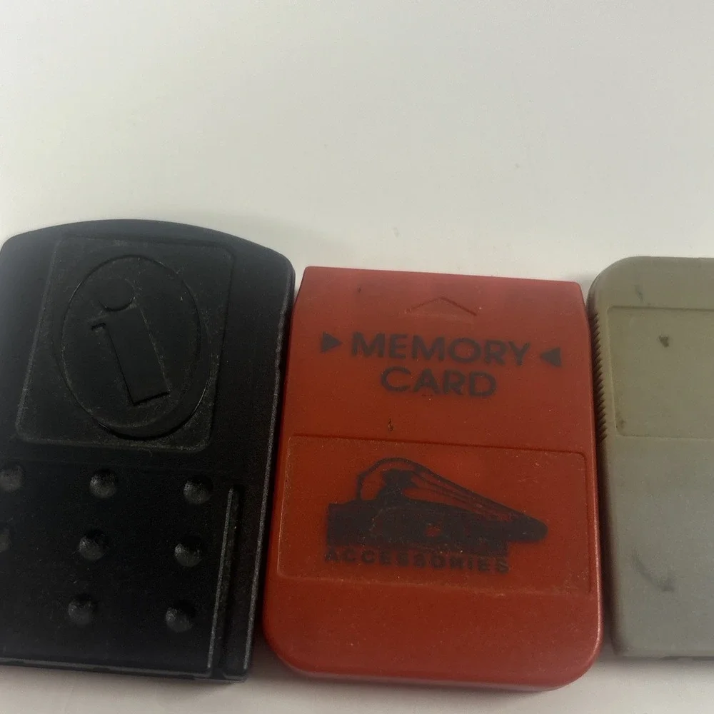 Lot of 3 PS1 Memory Cards Sony PlayStation 1 Compatible Aftermarket 1MB